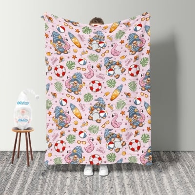 BEFOOD Gnome Beeloved Blanket Gifts for Adults Women Soft Warm Flannel Fleece Throw Blanket for Couch Bed Travel 90